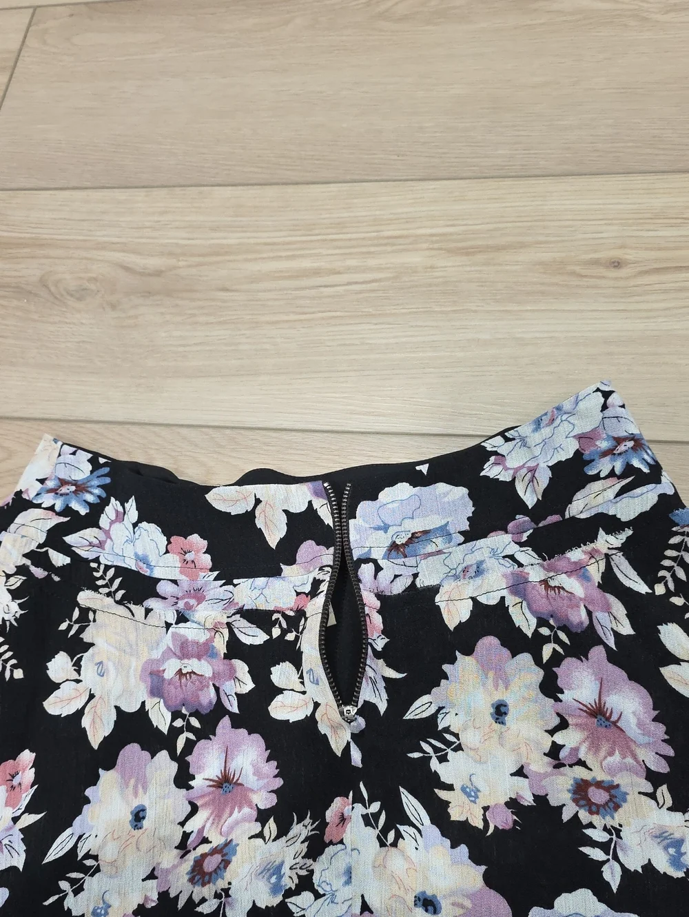 Free People Floral Pleated Pastel Assymetrical High Low Mini Skirt